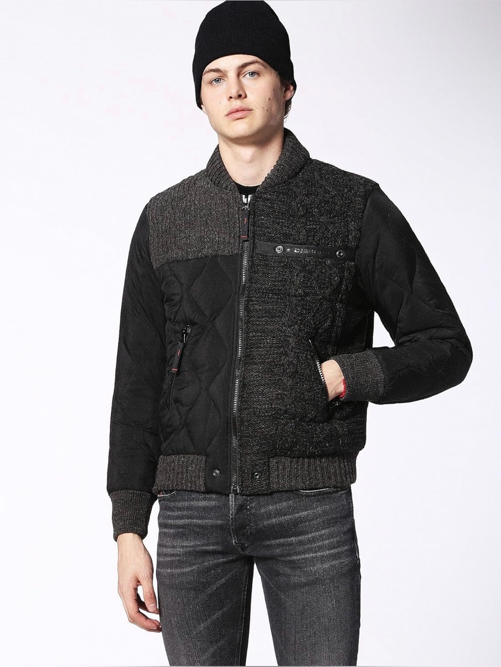 Diesel “K-BOOMS” Wool & Goose Down Bomber Jacket (Moncler, Stone Island, Balmain